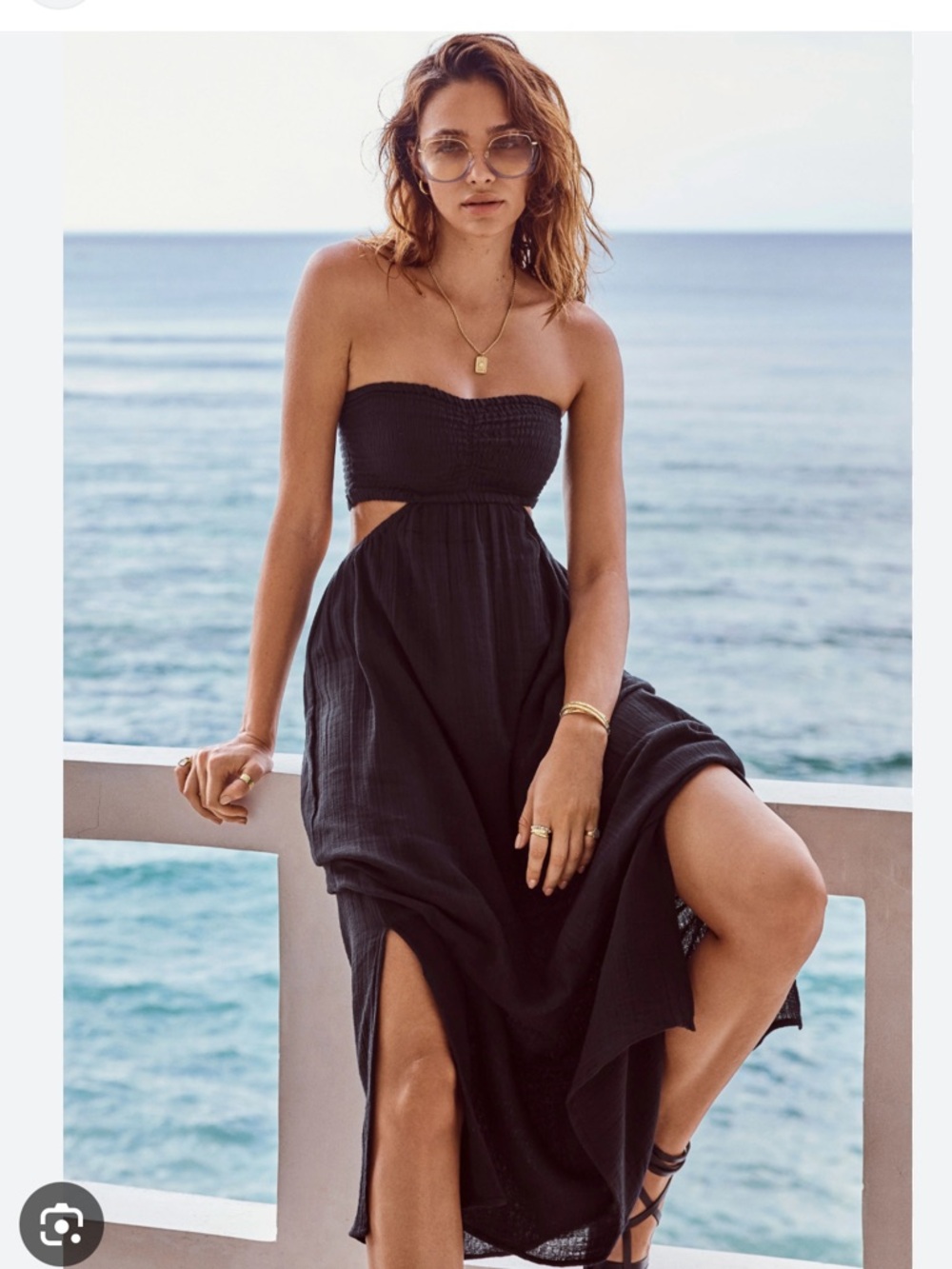 Sea Level Sunset cutaway bandeau dress